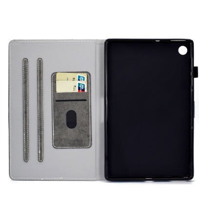 For Samsung Galaxy Tab A11 / A9 Marble Style Cloth Texture Smart Leather Tablet Case(Grey) by buy2fix