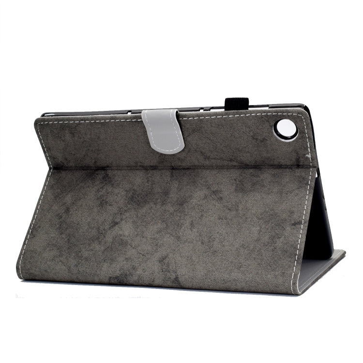 For Samsung Galaxy Tab A11 / A9 Marble Style Cloth Texture Smart Leather Tablet Case(Grey) by buy2fix