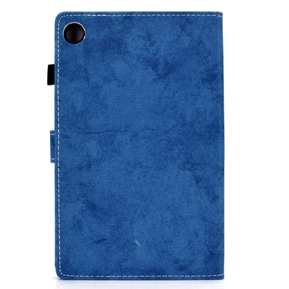 For Samsung Galaxy Tab A9 Marble Style Cloth Texture Smart Leather Tablet Case(Blue) - Galaxy Tab A9 by buy2fix | Online Shopping UK | buy2fix