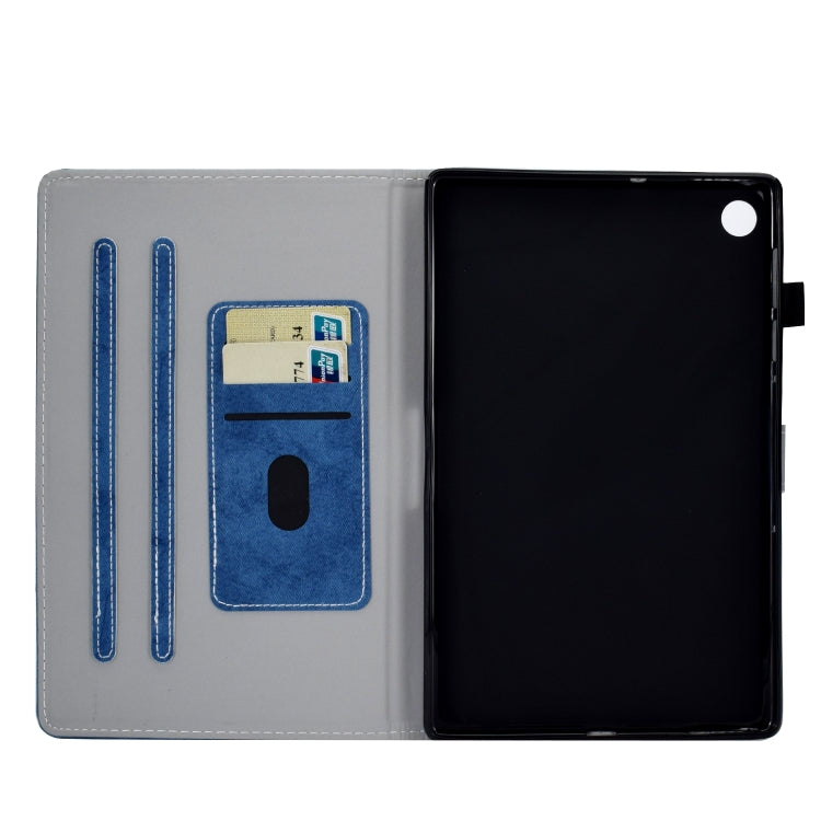 For Samsung Galaxy Tab A9 Marble Style Cloth Texture Smart Leather Tablet Case(Blue) - Galaxy Tab A9 by buy2fix | Online Shopping UK | buy2fix