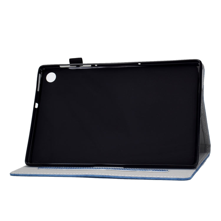 For Samsung Galaxy Tab A9 Marble Style Cloth Texture Smart Leather Tablet Case(Blue) - Galaxy Tab A9 by buy2fix | Online Shopping UK | buy2fix