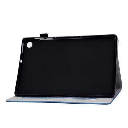 For Samsung Galaxy Tab A9 Marble Style Cloth Texture Smart Leather Tablet Case(Blue) - Galaxy Tab A9 by buy2fix | Online Shopping UK | buy2fix