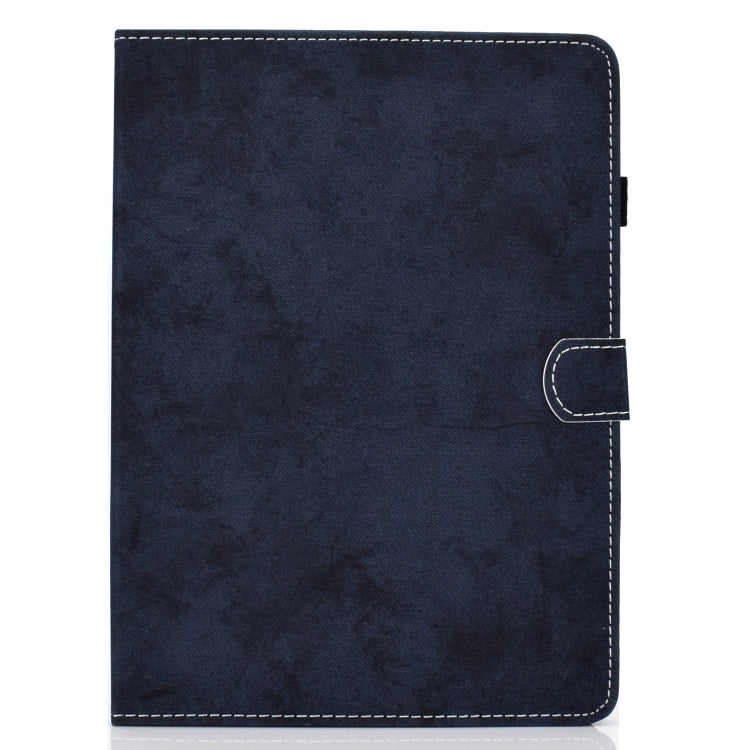 For Samsung Galaxy Tab A9 Marble Style Cloth Texture Smart Leather Tablet Case(Dark Blue) - Galaxy Tab A9 by buy2fix | Online Shopping UK | buy2fix