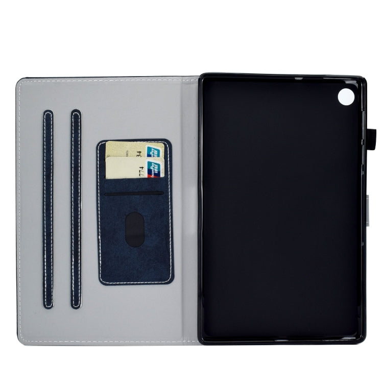 For Samsung Galaxy Tab A9 Marble Style Cloth Texture Smart Leather Tablet Case(Dark Blue) - Galaxy Tab A9 by buy2fix | Online Shopping UK | buy2fix