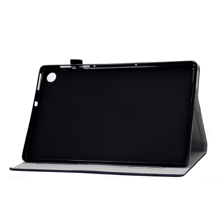 For Samsung Galaxy Tab A9 Marble Style Cloth Texture Smart Leather Tablet Case(Dark Blue) - Galaxy Tab A9 by buy2fix | Online Shopping UK | buy2fix