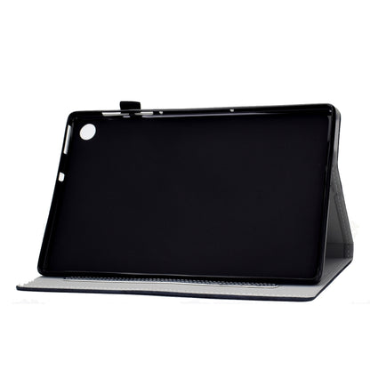 For Samsung Galaxy Tab A9 Marble Style Cloth Texture Smart Leather Tablet Case(Dark Blue) - Galaxy Tab A9 by buy2fix | Online Shopping UK | buy2fix
