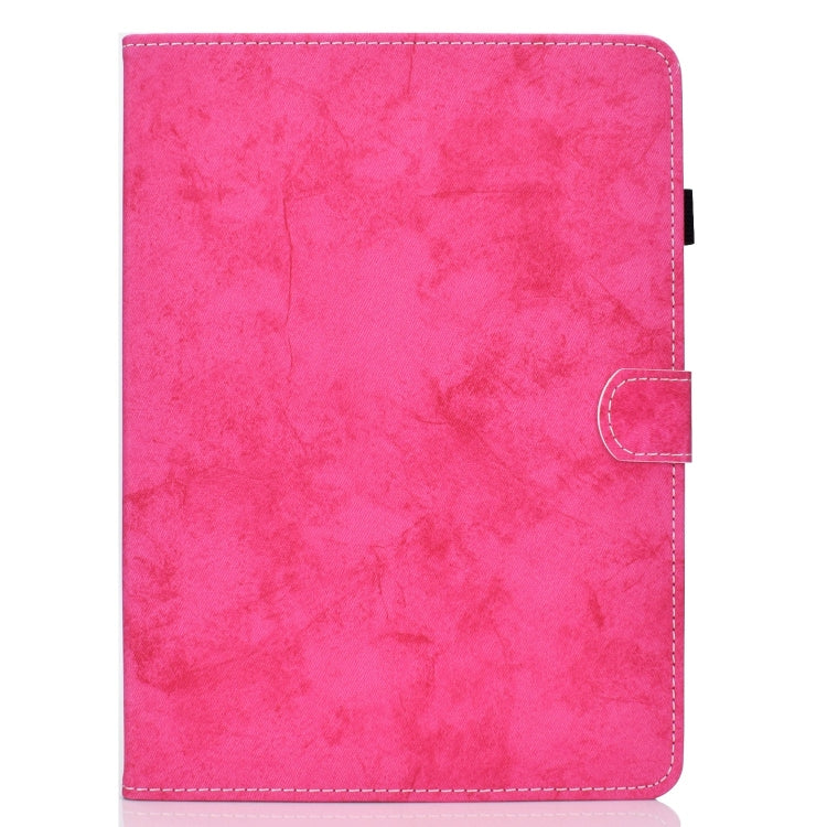 For Samsung Galaxy Tab A9+ Marble Style Cloth Texture Smart Leather Tablet Case(Rose Red) - Galaxy Tab A9+ by buy2fix | Online Shopping UK | buy2fix