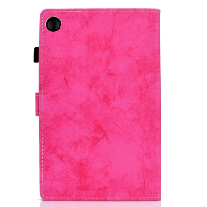 For Samsung Galaxy Tab A9+ Marble Style Cloth Texture Smart Leather Tablet Case(Rose Red) - Galaxy Tab A9+ by buy2fix | Online Shopping UK | buy2fix