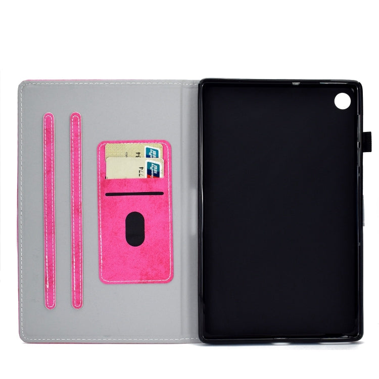 For Samsung Galaxy Tab A9+ Marble Style Cloth Texture Smart Leather Tablet Case(Rose Red) - Galaxy Tab A9+ by buy2fix | Online Shopping UK | buy2fix