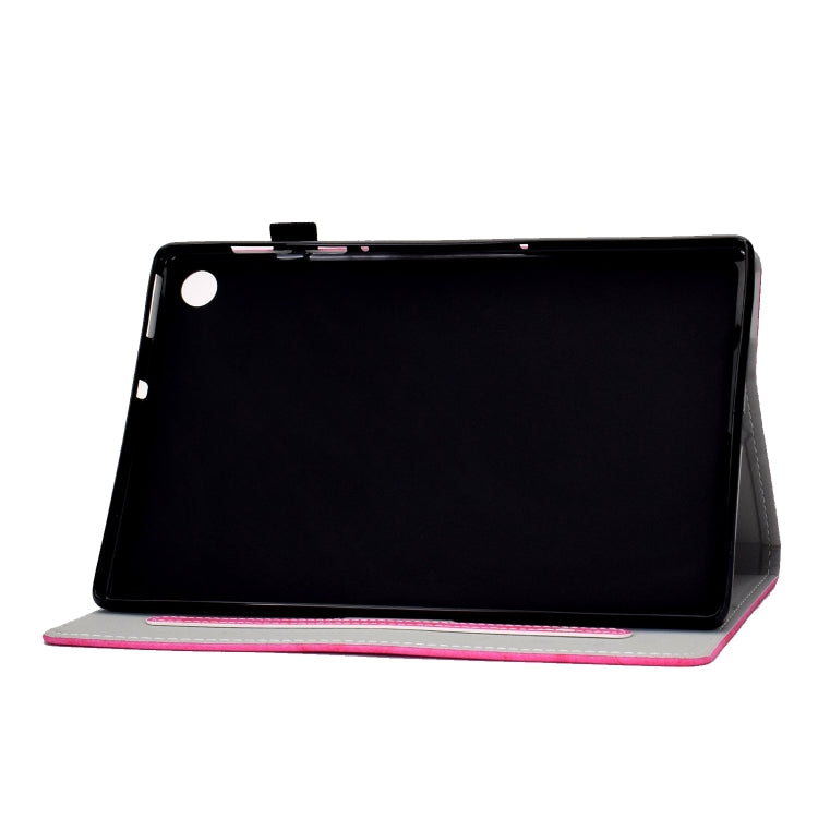 For Samsung Galaxy Tab A9+ Marble Style Cloth Texture Smart Leather Tablet Case(Rose Red) - Galaxy Tab A9+ by buy2fix | Online Shopping UK | buy2fix