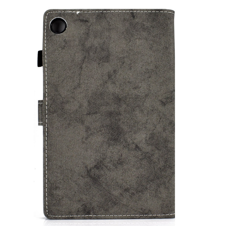 For Samsung Galaxy Tab A9+ Marble Style Cloth Texture Smart Leather Tablet Case(Grey) - Galaxy Tab A9+ by buy2fix | Online Shopping UK | buy2fix