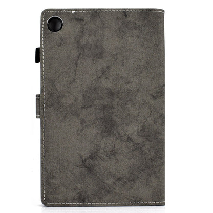 For Samsung Galaxy Tab A9+ Marble Style Cloth Texture Smart Leather Tablet Case(Grey) - Galaxy Tab A9+ by buy2fix | Online Shopping UK | buy2fix