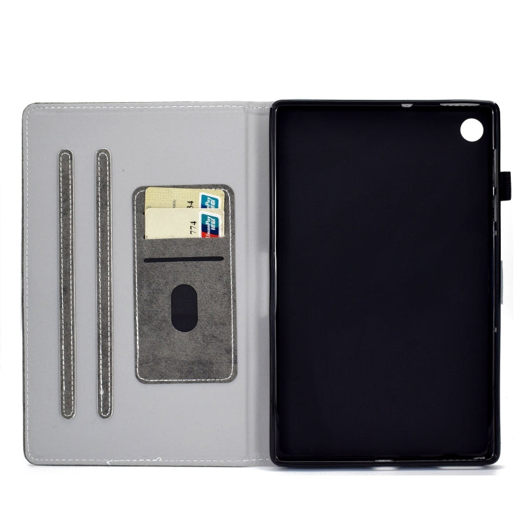 For Samsung Galaxy Tab A9+ Marble Style Cloth Texture Smart Leather Tablet Case(Grey) - Galaxy Tab A9+ by buy2fix | Online Shopping UK | buy2fix