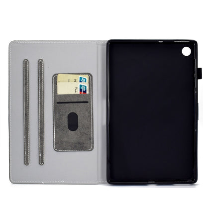 For Samsung Galaxy Tab A9+ Marble Style Cloth Texture Smart Leather Tablet Case(Grey) - Galaxy Tab A9+ by buy2fix | Online Shopping UK | buy2fix