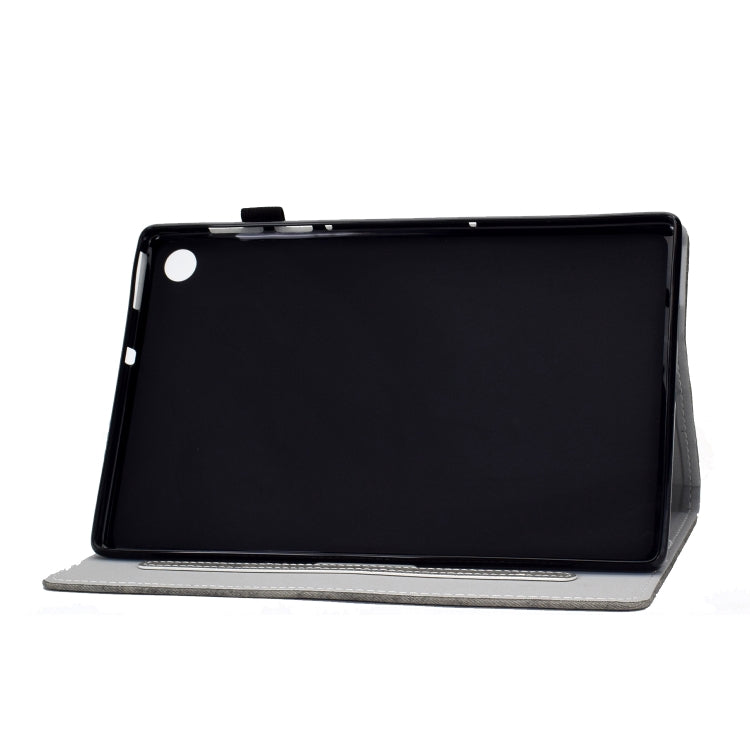 For Samsung Galaxy Tab A9+ Marble Style Cloth Texture Smart Leather Tablet Case(Grey) - Galaxy Tab A9+ by buy2fix | Online Shopping UK | buy2fix