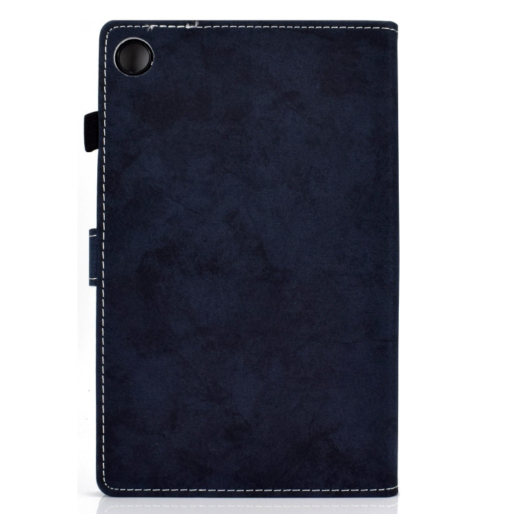 For Samsung Galaxy Tab A9+ Marble Style Cloth Texture Smart Leather Tablet Case(Dark Blue) - Galaxy Tab A9+ by buy2fix | Online Shopping UK | buy2fix