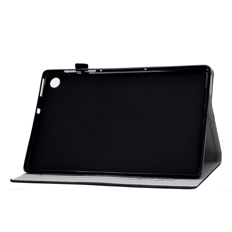 For Samsung Galaxy Tab A9+ Marble Style Cloth Texture Smart Leather Tablet Case(Dark Blue) - Galaxy Tab A9+ by buy2fix | Online Shopping UK | buy2fix