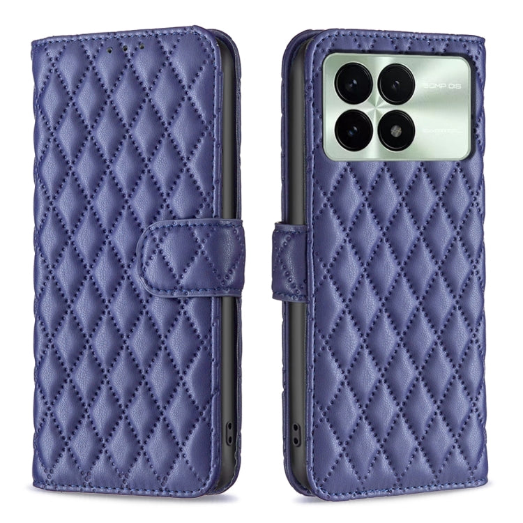 For Xiaomi Redmi K70 / K70 Pro Diamond Lattice Wallet Leather Flip Phone Case(Blue) - Xiaomi Cases by buy2fix | Online Shopping UK | buy2fix