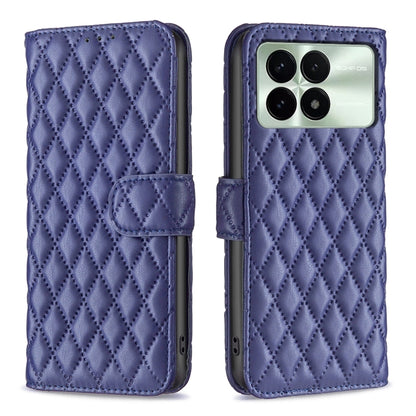 For Xiaomi Redmi K70 / K70 Pro Diamond Lattice Wallet Leather Flip Phone Case(Blue) - Xiaomi Cases by buy2fix | Online Shopping UK | buy2fix