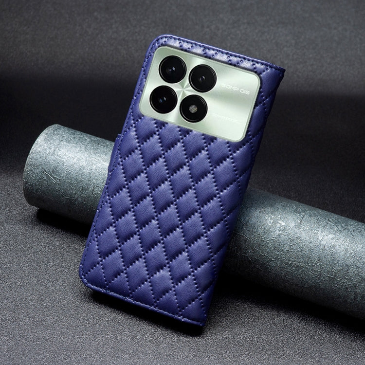 For Xiaomi Redmi K70 / K70 Pro Diamond Lattice Wallet Leather Flip Phone Case(Blue) - Xiaomi Cases by buy2fix | Online Shopping UK | buy2fix