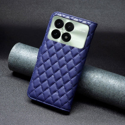For Xiaomi Redmi K70 / K70 Pro Diamond Lattice Wallet Leather Flip Phone Case(Blue) - Xiaomi Cases by buy2fix | Online Shopping UK | buy2fix