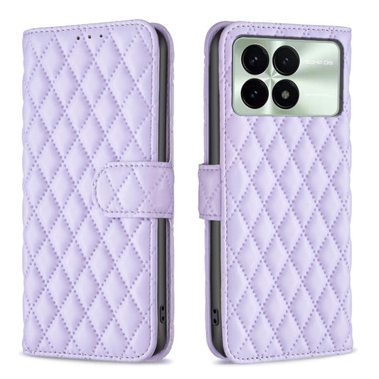 For Xiaomi Redmi K70 / K70 Pro Diamond Lattice Wallet Leather Flip Phone Case(Purple) - Xiaomi Cases by buy2fix | Online Shopping UK | buy2fix