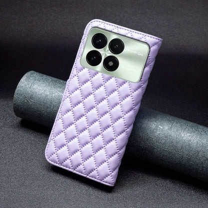 For Xiaomi Redmi K70 / K70 Pro Diamond Lattice Wallet Leather Flip Phone Case(Purple) - Xiaomi Cases by buy2fix | Online Shopping UK | buy2fix
