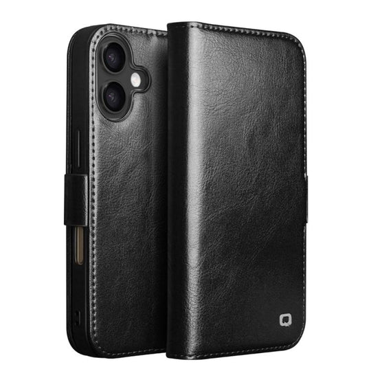 For iPhone 17 QIALINO Classic 103 Buckle Genuine Leather Phone Case(Black)