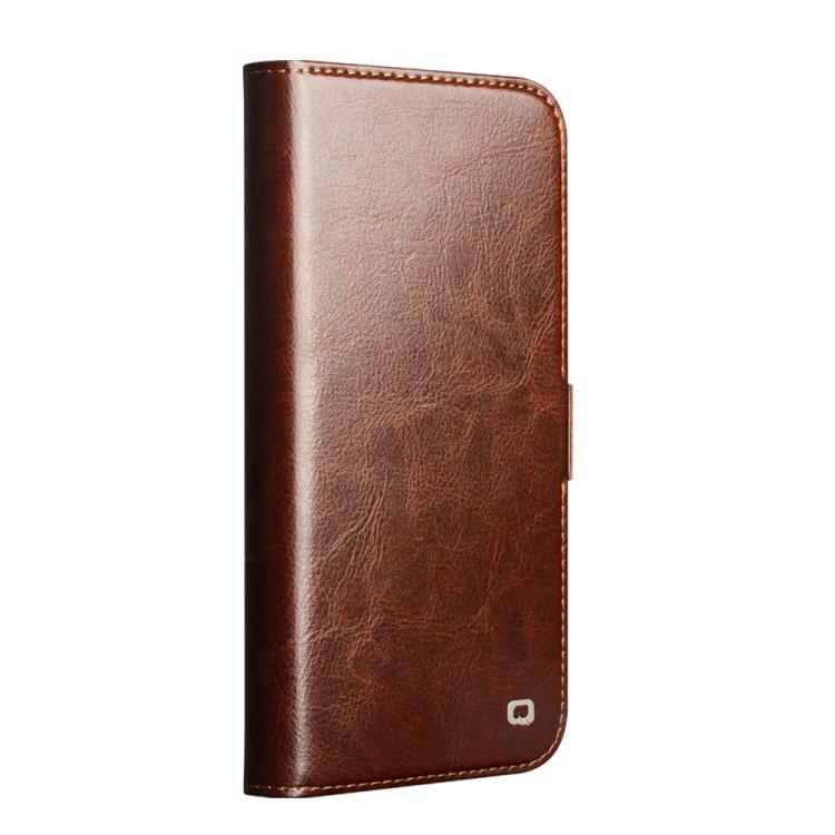 For iPhone 17 Pro Max QIALINO Classic 103 Buckle Genuine Leather Phone Case(Brown) - iPhone 17 Pro Max Cases by QIALINO | Online Shopping UK | buy2fix