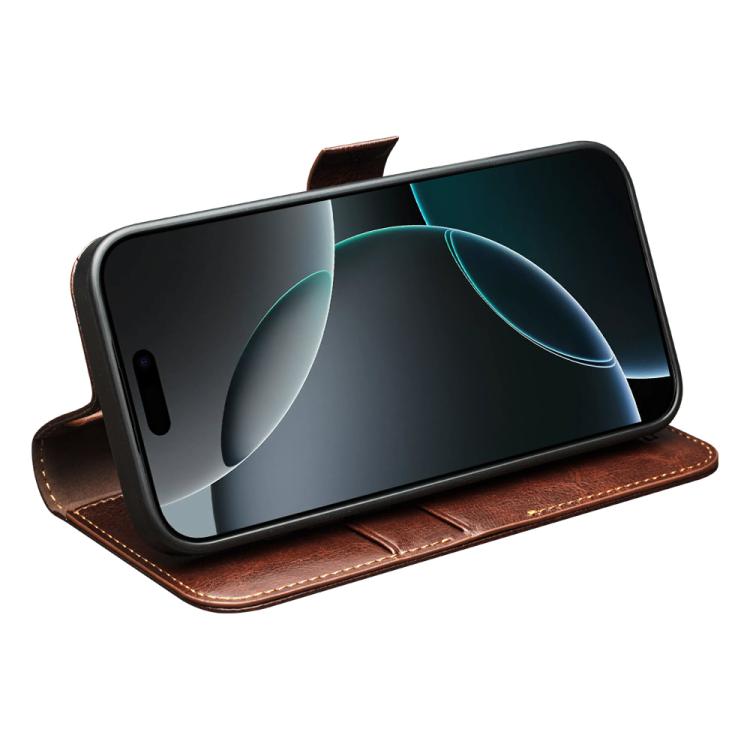 For iPhone 17 Pro Max QIALINO Classic 103 Buckle Genuine Leather Phone Case(Brown) - iPhone 17 Pro Max Cases by QIALINO | Online Shopping UK | buy2fix