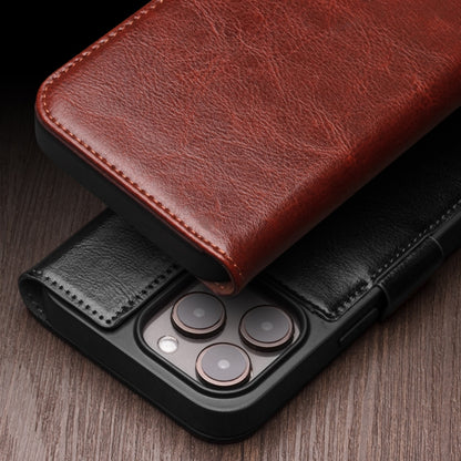 For iPhone 15 Pro Max QIALINO Classic 103 Buckle Genuine Leather Phone Case(Black) - iPhone 15 Pro Max Cases by QIALINO | Online Shopping UK | buy2fix