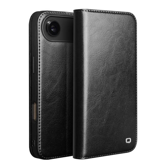 For iPhone Air QIALINO Classic Genuine Leather Phone Case(Black)