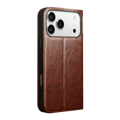 For iPhone 17 Pro Max QIALINO Classic Genuine Leather Phone Case(Brown) - iPhone 17 Pro Max Cases by QIALINO | Online Shopping UK | buy2fix