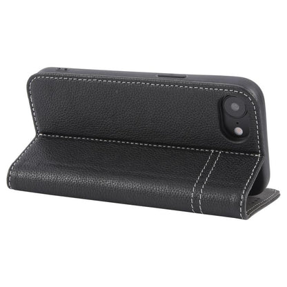 For iPhone 16e GEBEI Top-grain Horizontal Flip Leather Phone Case(Black) - iPhone 16e Cases by GEBEI | Online Shopping UK | buy2fix
