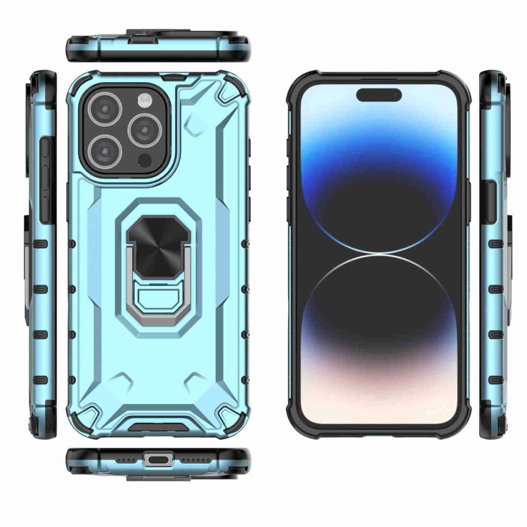 For iPhone 15 Pro Max Ice Armor Series Ring Holder Phone Case(Blue) by buy2fix