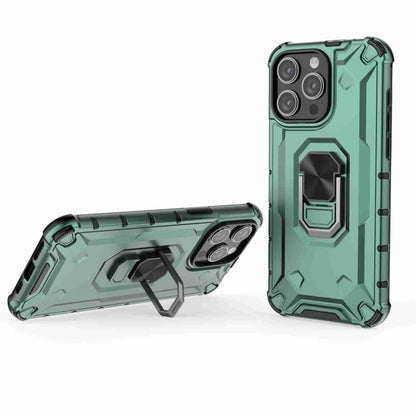 For iPhone 15 Pro Ice Armor Series Ring Holder Phone Case(Green) - iPhone 15 Pro Cases by buy2fix | Online Shopping UK | buy2fix