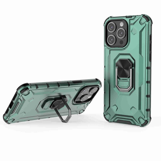 For iPhone 15 Pro Ice Armor Series Ring Holder Phone Case(Green) - iPhone 15 Pro Cases by buy2fix | Online Shopping UK | buy2fix