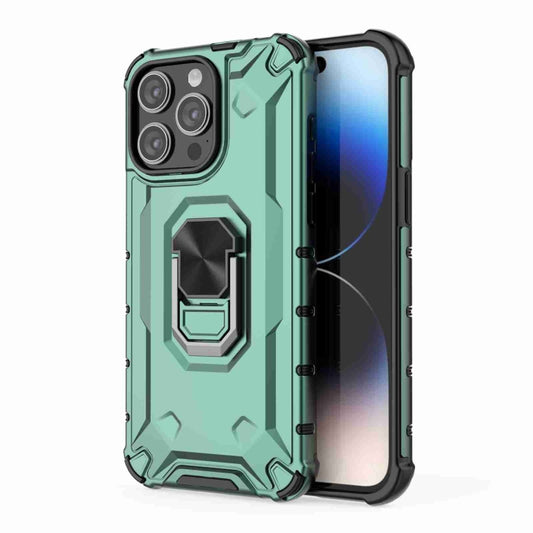 For iPhone 15 Pro Ice Armor Series Ring Holder Phone Case(Green) - iPhone 15 Pro Cases by buy2fix | Online Shopping UK | buy2fix