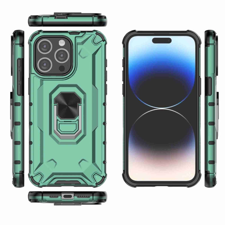 For iPhone 15 Pro Ice Armor Series Ring Holder Phone Case(Green) - iPhone 15 Pro Cases by buy2fix | Online Shopping UK | buy2fix