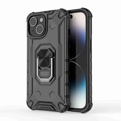 For iPhone 15 Plus Ice Armor Series Ring Holder Phone Case(Black) - iPhone 15 Plus Cases by buy2fix | Online Shopping UK | buy2fix