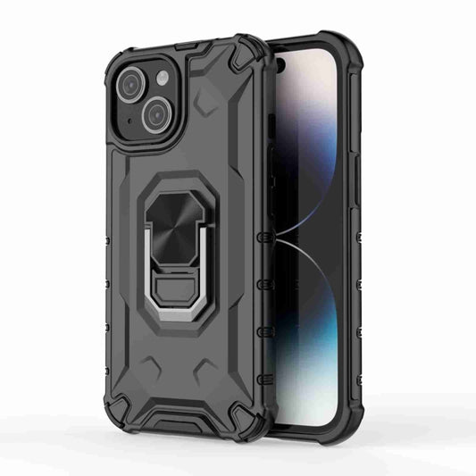 For iPhone 15 Plus Ice Armor Series Ring Holder Phone Case(Black) - iPhone 15 Plus Cases by buy2fix | Online Shopping UK | buy2fix