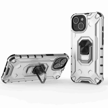 For iPhone 15 Ice Armor Series Ring Holder Phone Case(Silver) - iPhone 15 Cases by buy2fix | Online Shopping UK | buy2fix
