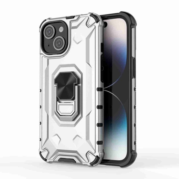For iPhone 15 Ice Armor Series Ring Holder Phone Case(Silver) - iPhone 15 Cases by buy2fix | Online Shopping UK | buy2fix