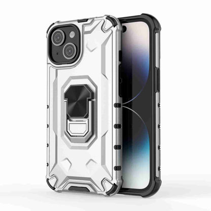 For iPhone 15 Ice Armor Series Ring Holder Phone Case(Silver) - iPhone 15 Cases by buy2fix | Online Shopping UK | buy2fix