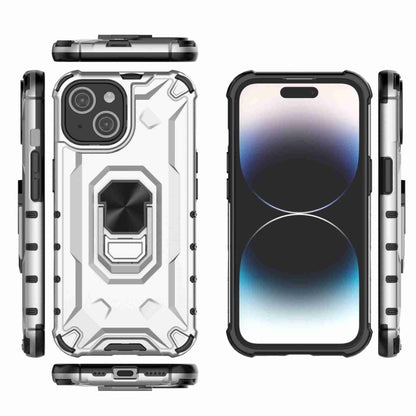 For iPhone 15 Ice Armor Series Ring Holder Phone Case(Silver) - iPhone 15 Cases by buy2fix | Online Shopping UK | buy2fix