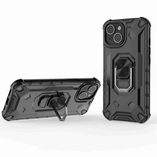 For iPhone 14 Plus Ice Armor Series Ring Holder Phone Case(Black) - iPhone 14 Plus Cases by buy2fix | Online Shopping UK | buy2fix