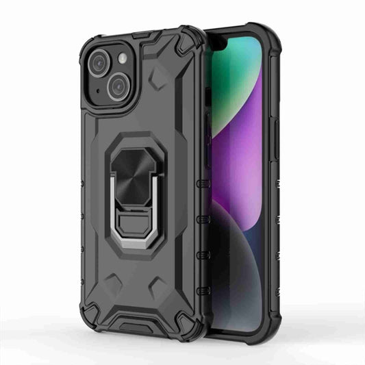 For iPhone 14 Plus Ice Armor Series Ring Holder Phone Case(Black) - iPhone 14 Plus Cases by buy2fix | Online Shopping UK | buy2fix