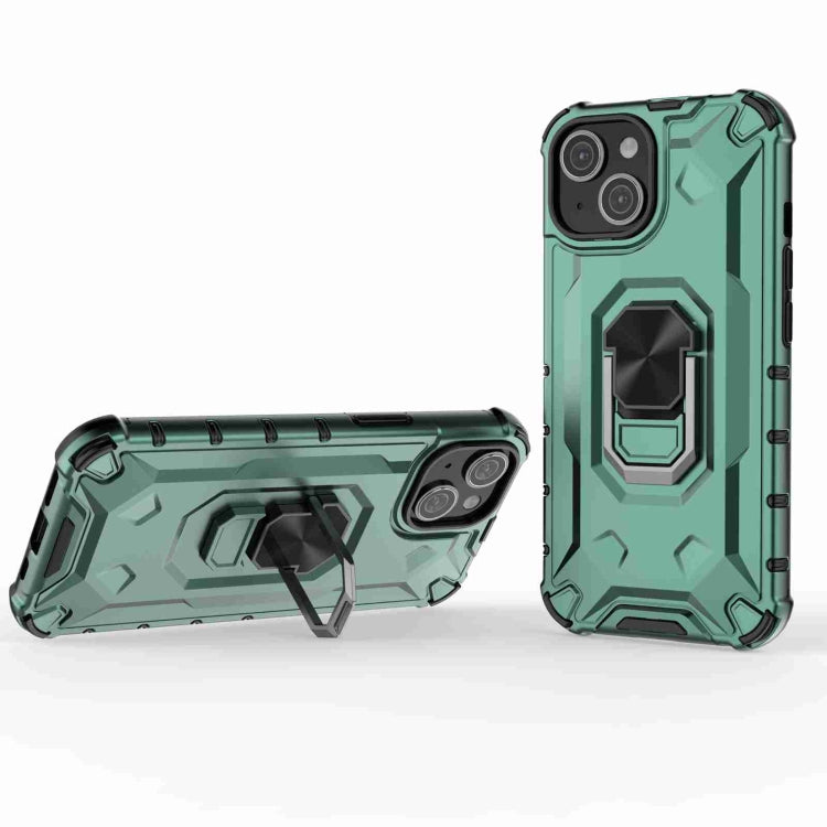 For iPhone 14 Ice Armor Series Ring Holder Phone Case(Green) by buy2fix