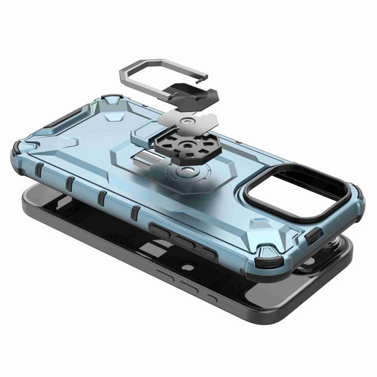 For iPhone 13 Pro Ice Armor Series Ring Holder Phone Case(White) by buy2fix