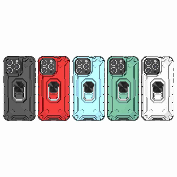 For iPhone 13 Ice Armor Series Ring Holder Phone Case(White) by buy2fix